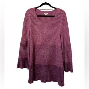 Style & Co, Burgundy, Mauve & Pink scoop neck sweater, size Medium